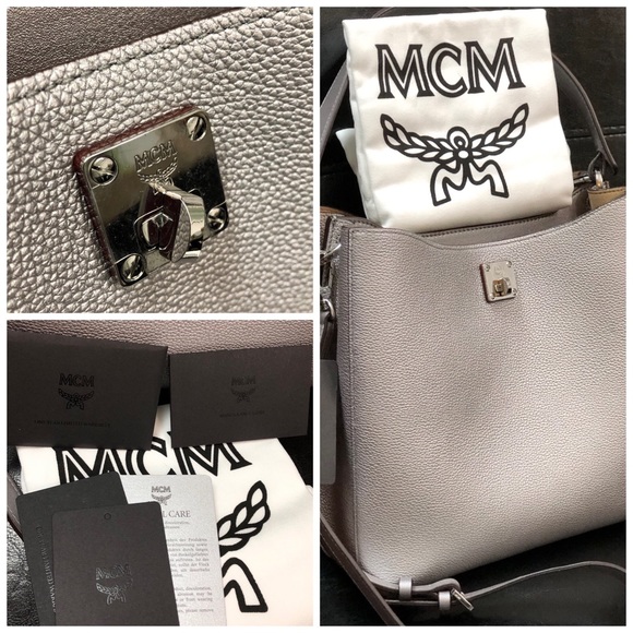 🆕 MCM Italy Leather Hobo Crossbody Bag - Picture 5 of 8